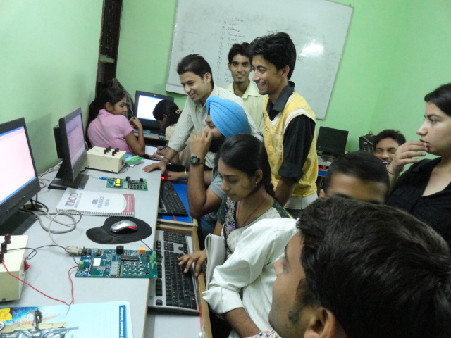 Students attending practical training